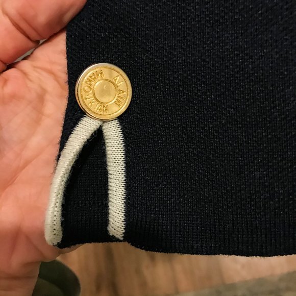 Vintage Manoukian Knit Navy Blazer Chanel-style - Picture 7 of 7